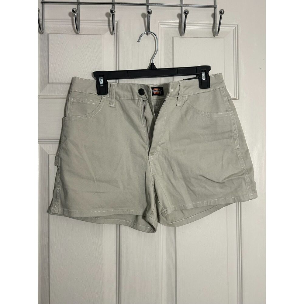 NWT Dickies Women's High Rise Carpenter Shorts Tan Size 28 / MSRP $45